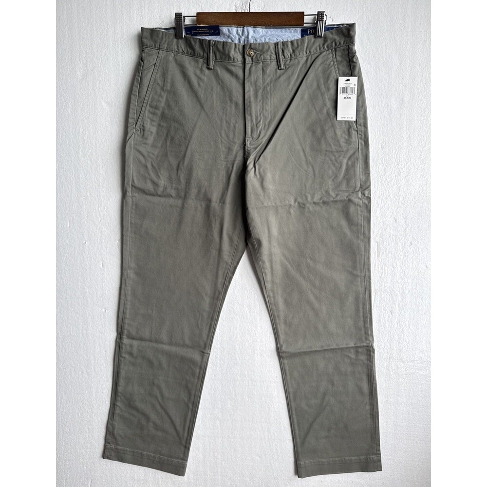 NWT Polo Ralph Lauren Stretch Straight Fit Gray Chino Pants Men’s Size 35x30